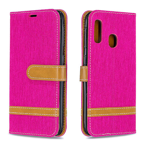 Coque Portefeuille Livre Cuir Etui Clapet B16F pour Samsung Galaxy A20e Rose Rouge