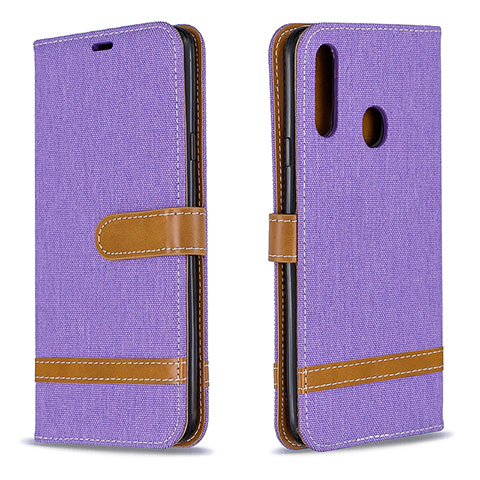 Coque Portefeuille Livre Cuir Etui Clapet B16F pour Samsung Galaxy A20s Violet Clair