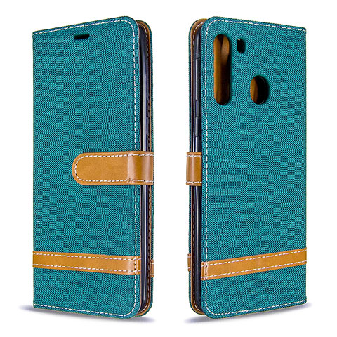 Coque Portefeuille Livre Cuir Etui Clapet B16F pour Samsung Galaxy A21 Vert