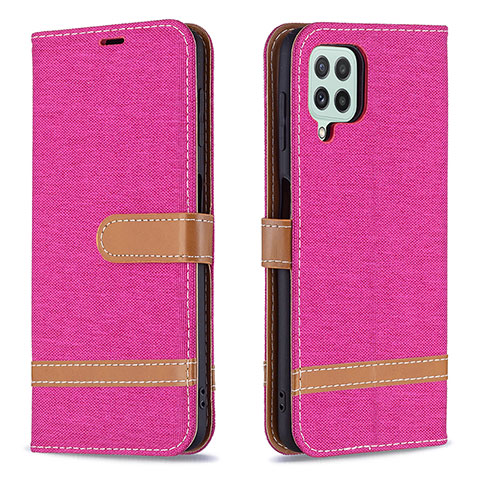 Coque Portefeuille Livre Cuir Etui Clapet B16F pour Samsung Galaxy A22 4G Rose Rouge