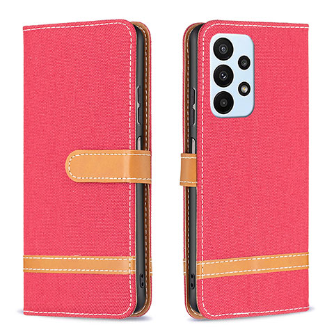 Coque Portefeuille Livre Cuir Etui Clapet B16F pour Samsung Galaxy A23 4G Rouge