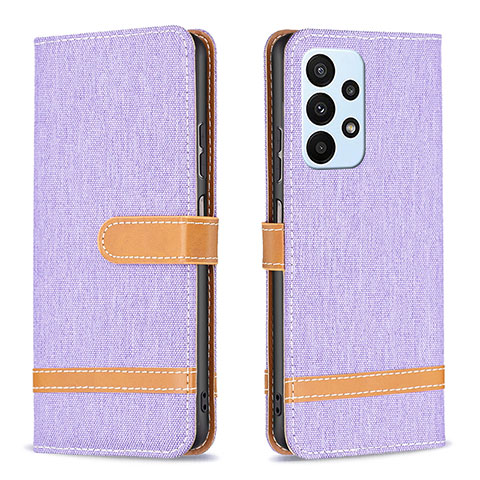 Coque Portefeuille Livre Cuir Etui Clapet B16F pour Samsung Galaxy A23 4G Violet Clair