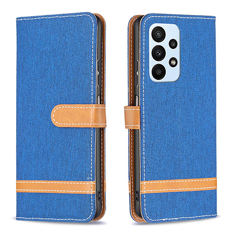 Coque Portefeuille Livre Cuir Etui Clapet B16F pour Samsung Galaxy A23 5G Bleu