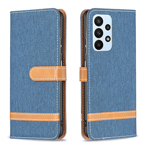 Coque Portefeuille Livre Cuir Etui Clapet B16F pour Samsung Galaxy A23 5G Bleu Royal