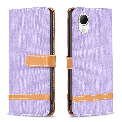 Coque Portefeuille Livre Cuir Etui Clapet B16F pour Samsung Galaxy A23e 5G Violet Clair