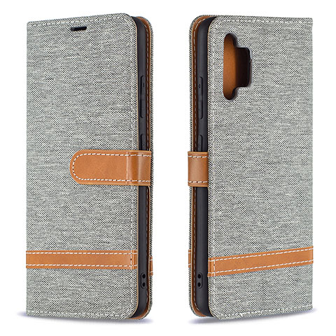 Coque Portefeuille Livre Cuir Etui Clapet B16F pour Samsung Galaxy A32 4G Gris