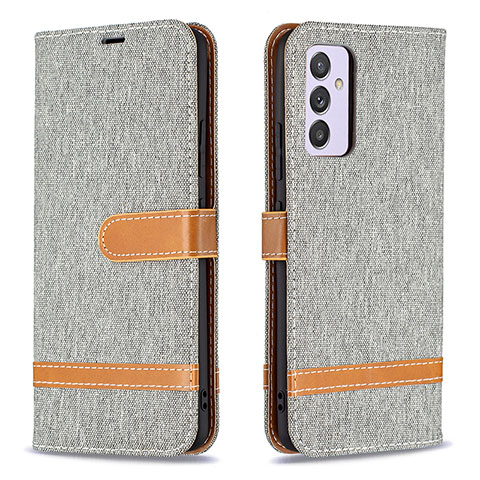 Coque Portefeuille Livre Cuir Etui Clapet B16F pour Samsung Galaxy A34 5G Gris