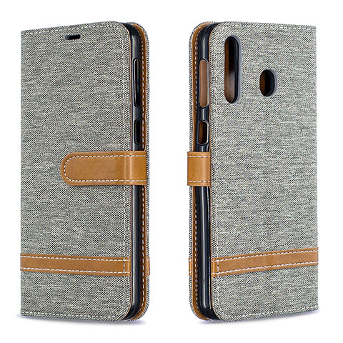 Coque Portefeuille Livre Cuir Etui Clapet B16F pour Samsung Galaxy A40s Gris