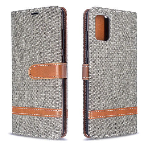 Coque Portefeuille Livre Cuir Etui Clapet B16F pour Samsung Galaxy A51 4G Gris