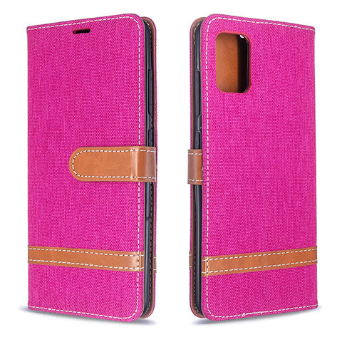 Coque Portefeuille Livre Cuir Etui Clapet B16F pour Samsung Galaxy A51 4G Rose Rouge