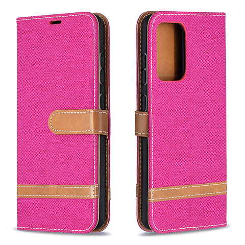 Coque Portefeuille Livre Cuir Etui Clapet B16F pour Samsung Galaxy A52 4G Rose Rouge