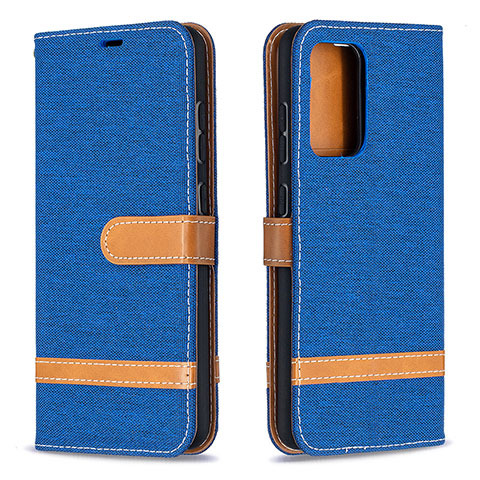 Coque Portefeuille Livre Cuir Etui Clapet B16F pour Samsung Galaxy A52 5G Bleu