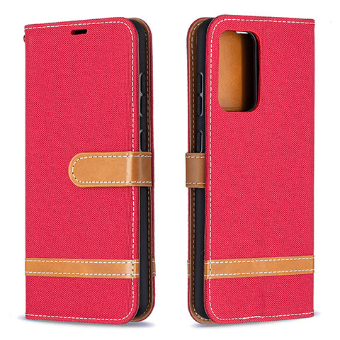 Coque Portefeuille Livre Cuir Etui Clapet B16F pour Samsung Galaxy A52 5G Rouge