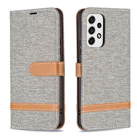 Coque Portefeuille Livre Cuir Etui Clapet B16F pour Samsung Galaxy A53 5G Gris