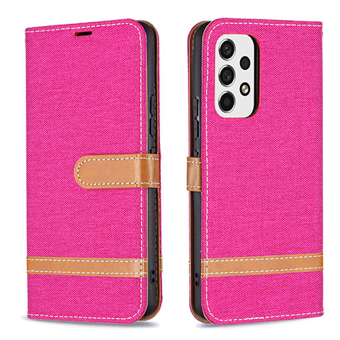 Coque Portefeuille Livre Cuir Etui Clapet B16F pour Samsung Galaxy A53 5G Rose Rouge