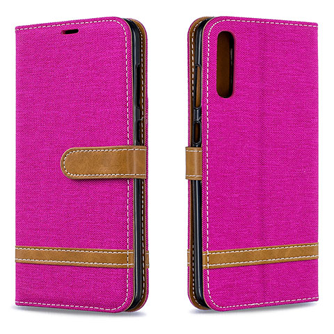 Coque Portefeuille Livre Cuir Etui Clapet B16F pour Samsung Galaxy A70 Rose Rouge