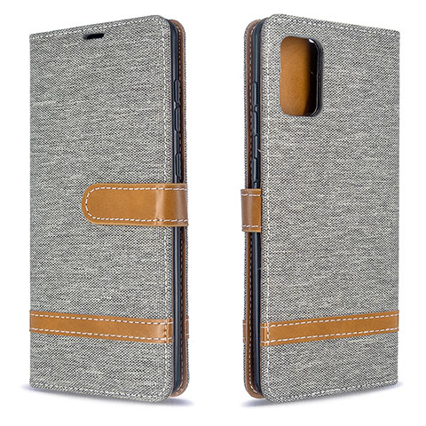 Coque Portefeuille Livre Cuir Etui Clapet B16F pour Samsung Galaxy A71 5G Gris