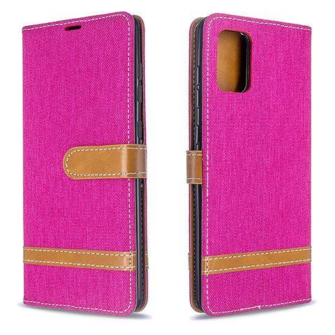 Coque Portefeuille Livre Cuir Etui Clapet B16F pour Samsung Galaxy A71 5G Rose Rouge