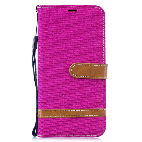 Coque Portefeuille Livre Cuir Etui Clapet B16F pour Samsung Galaxy M10 Rose Rouge