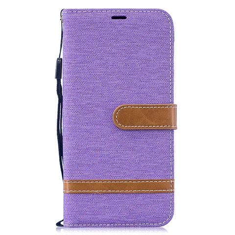 Coque Portefeuille Livre Cuir Etui Clapet B16F pour Samsung Galaxy M10 Violet Clair