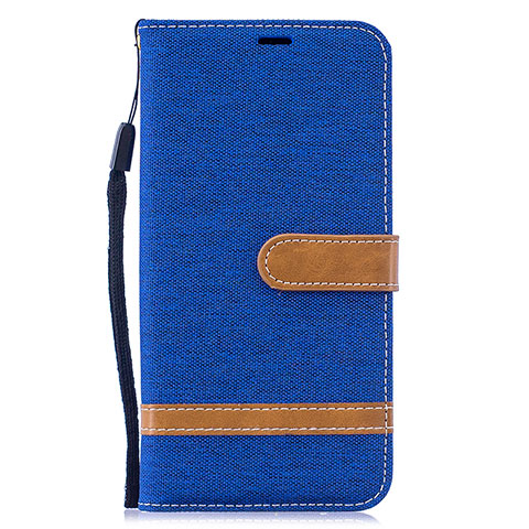 Coque Portefeuille Livre Cuir Etui Clapet B16F pour Samsung Galaxy M20 Bleu