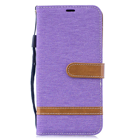 Coque Portefeuille Livre Cuir Etui Clapet B16F pour Samsung Galaxy M20 Violet Clair