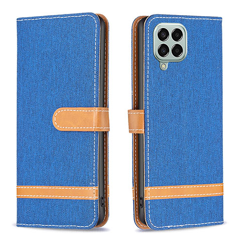 Coque Portefeuille Livre Cuir Etui Clapet B16F pour Samsung Galaxy M33 5G Bleu