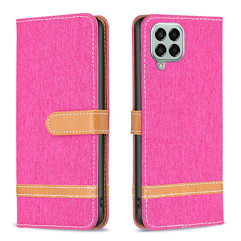 Coque Portefeuille Livre Cuir Etui Clapet B16F pour Samsung Galaxy M33 5G Rose Rouge