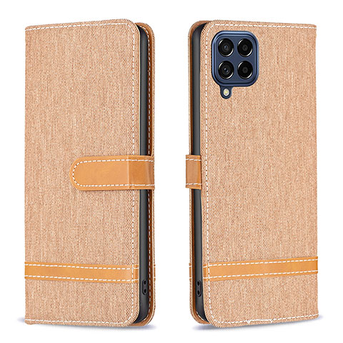 Coque Portefeuille Livre Cuir Etui Clapet B16F pour Samsung Galaxy M53 5G Or