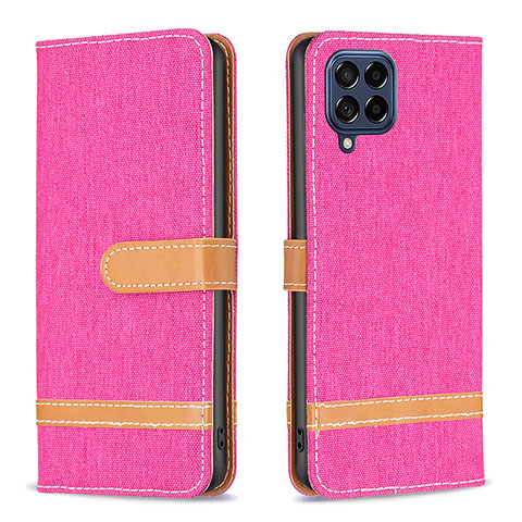 Coque Portefeuille Livre Cuir Etui Clapet B16F pour Samsung Galaxy M53 5G Rose Rouge