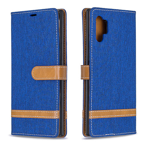 Coque Portefeuille Livre Cuir Etui Clapet B16F pour Samsung Galaxy Note 10 Plus 5G Bleu