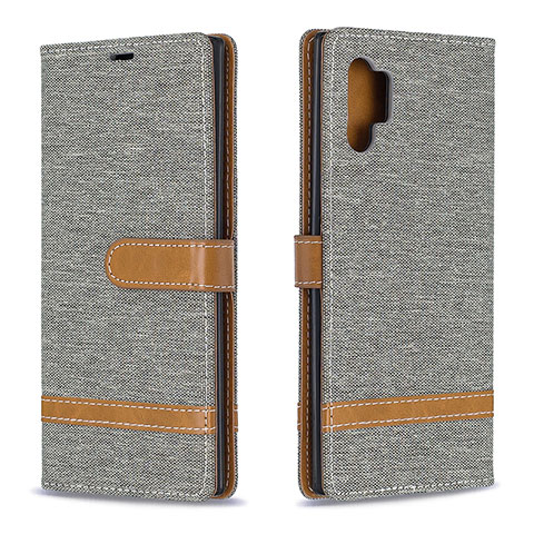 Coque Portefeuille Livre Cuir Etui Clapet B16F pour Samsung Galaxy Note 10 Plus 5G Gris