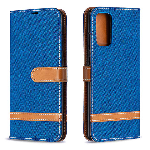 Coque Portefeuille Livre Cuir Etui Clapet B16F pour Samsung Galaxy Note 20 5G Bleu