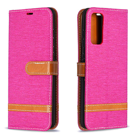 Coque Portefeuille Livre Cuir Etui Clapet B16F pour Samsung Galaxy S20 FE 4G Rose Rouge