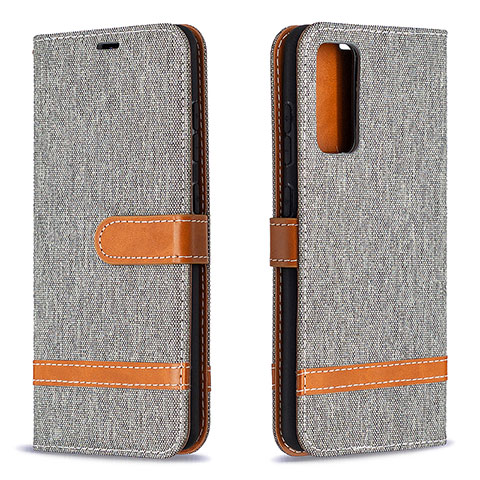 Coque Portefeuille Livre Cuir Etui Clapet B16F pour Samsung Galaxy S20 FE 5G Gris