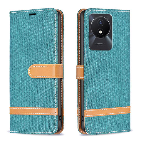 Coque Portefeuille Livre Cuir Etui Clapet B16F pour Vivo Y02 Vert