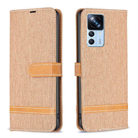 Coque Portefeuille Livre Cuir Etui Clapet B16F pour Xiaomi Mi 12T 5G Or