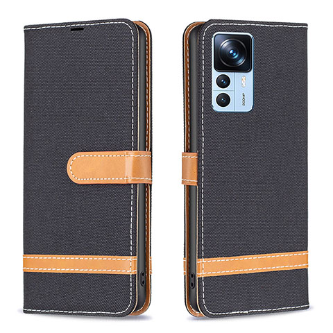 Coque Portefeuille Livre Cuir Etui Clapet B16F pour Xiaomi Mi 12T Pro 5G Noir