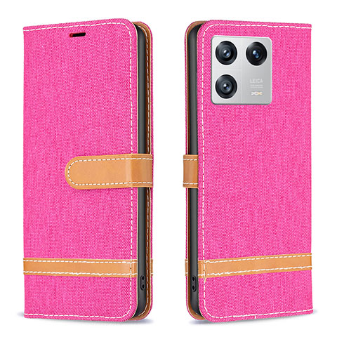 Coque Portefeuille Livre Cuir Etui Clapet B16F pour Xiaomi Mi 13 Pro 5G Rose Rouge