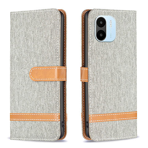 Coque Portefeuille Livre Cuir Etui Clapet B16F pour Xiaomi Poco C50 Gris