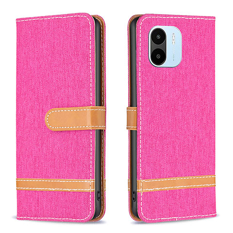 Coque Portefeuille Livre Cuir Etui Clapet B16F pour Xiaomi Poco C50 Rose Rouge