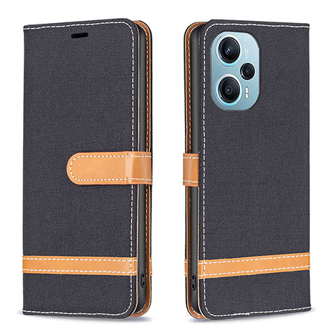 Coque Portefeuille Livre Cuir Etui Clapet B16F pour Xiaomi Poco F5 5G Noir