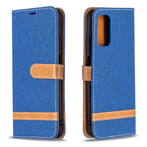 Coque Portefeuille Livre Cuir Etui Clapet B16F pour Xiaomi Poco M3 Bleu