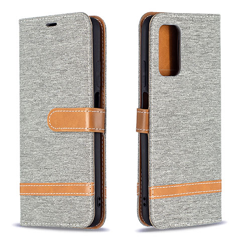 Coque Portefeuille Livre Cuir Etui Clapet B16F pour Xiaomi Poco M3 Gris