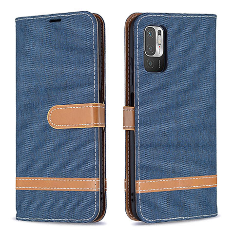 Coque Portefeuille Livre Cuir Etui Clapet B16F pour Xiaomi POCO M3 Pro 5G Bleu Royal