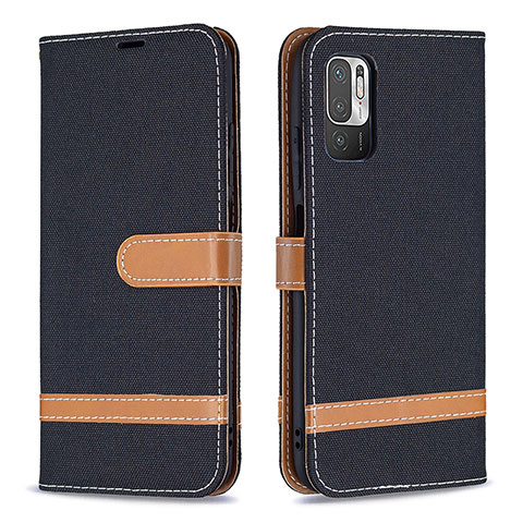 Coque Portefeuille Livre Cuir Etui Clapet B16F pour Xiaomi POCO M3 Pro 5G Noir