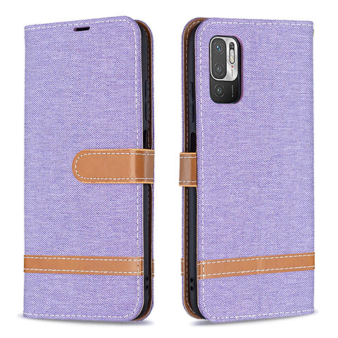 Coque Portefeuille Livre Cuir Etui Clapet B16F pour Xiaomi POCO M3 Pro 5G Violet Clair