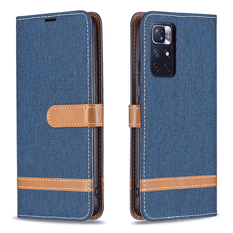 Coque Portefeuille Livre Cuir Etui Clapet B16F pour Xiaomi Poco M4 Pro 5G Bleu Royal