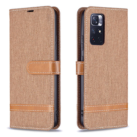 Coque Portefeuille Livre Cuir Etui Clapet B16F pour Xiaomi Poco M4 Pro 5G Or