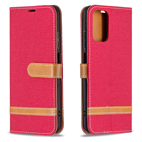 Coque Portefeuille Livre Cuir Etui Clapet B16F pour Xiaomi Poco M5S Rouge